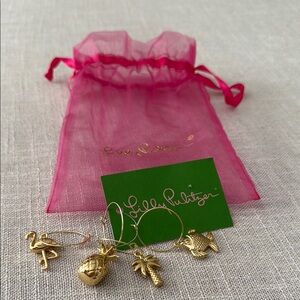 Lilly Pulitzer Gold Tropical Charm Earrings